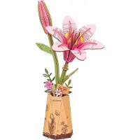 Rowood RoboTime 3D puzzle en bois Pink Lily