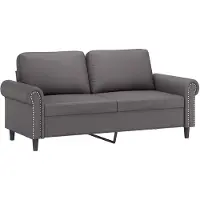vidaXL Canapé à 2 places Gris 140 cm Similicuir