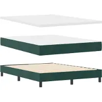 vidaXL Lit boxspring avec tête de lit vert foncé 140 x 190 cm velours