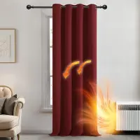OEM Stores enrouleurs noirs, faciles à installer, stores de Noël avec anneaux pour chambre à coucher, 132 x 260 cm (L x H), rouge foncé, 1 pièce