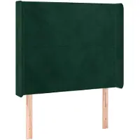 vidaXL Tête de lit avec oreilles vert foncé 103x16x118/128 cm velours