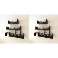 vidaXL Étagères murales 6 pcs Noir