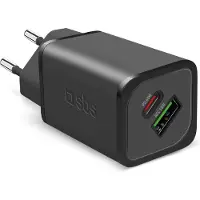 SBS Chargeur 1xusb-c 65w & 1x Usb-a 18w Noir