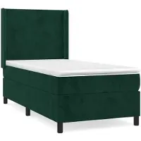 vidaXL Lit boxspring avec matelas vert foncé 80x200 cm velours