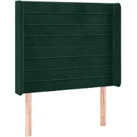 vidaXL Tête de lit avec oreilles vert foncé 103x16x118/128 cm velours