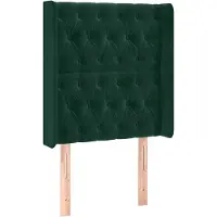 vidaXL Tête de lit avec oreilles Vert foncé 83x16x118/128 cm Velours