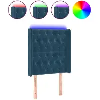 vidaXL Tête de lit LED bleu foncé 83x16x118/128 cm velours