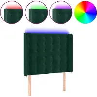 vidaXL Tête de lit LED vert foncé 103x16x118/128 cm velours