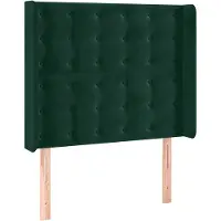 vidaXL Tête de lit avec oreilles vert foncé 83x16x118/128 cm velours