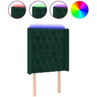 vidaXL Tête de lit à LED Vert foncé 83x16x118/128 cm Velours