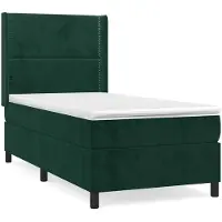vidaXL Lit boxspring avec matelas vert foncé 100x200 cm velours