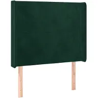 vidaXL Tête de lit avec oreilles Vert foncé 83x16x118/128 cm Velours