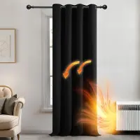 OEM Store occultant noir avec anneaux, 203 x 214 cm, pour la chambre à coucher et Halloween, illets inclus