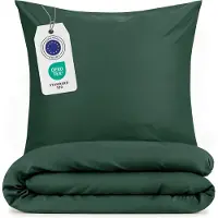 Blumtal Literie 230x220cm + 2x taies d'oreiller 50x75cm - Microfibre Bed Sheets 230x220cm - Set de 3 draps de lit vert foncé