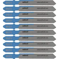 Wolfcraft 8021100 10 lames de scie sauteuse pour métal, droites, 1-4 mm, lot de 10