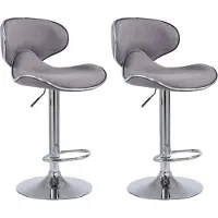 CLP lot de 2 tabourets de bar Las Vegas V2 tissu chrome