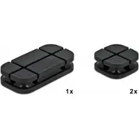 DeLOCK Jeu de fixations de câbles 3 pièces noir -