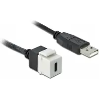 DeLOCK 86382, plat, noir, blanc, USB C, USB A, femelle, mâle