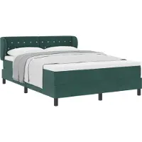 vidaXL Lit boxspring avec tête de lit vert foncé 140 x 190 cm velours