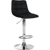 CLP Tabouret de bar Jerry en similicuir, réglable en hauteur et pivotant à 360°, structure noire