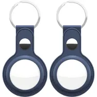 KEYBUDZ Leather Keyring for AirTag 2-pack (Color: Cobalt Blue)