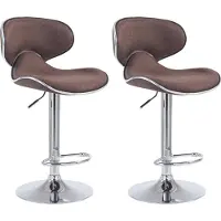 CLP lot de 2 tabourets de bar Las Vegas V2 tissu chrome