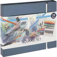 Nassau Set de peinture et de dessin pour aquarelle, 34pcs.
