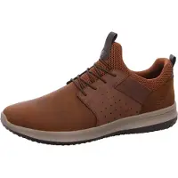 SKECHERS Chaussures Delson Axton pour hommes, chaussures à lacets, style mocassin, couleur marron, pour un usage décontracté