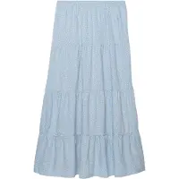 Superdry Femme Jupe Longue à Volants Tissée Blue Taille: 42