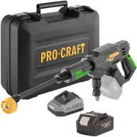 Procraft Nettoyeur haute pression sans fil CW20bb 20 V 30 bars 180 l/h Brushless + 1 batterie 4,0 Ah + chargeur + mallette
