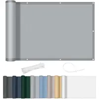OEM Protection pour balcon 90 x 500 cm, imperméable, coupe-vent, protection UV, pour balcon, Terras-Licht, gris