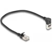 DeLOCK RJ45 Netzwerkkabel Cat.6A S/FTP Slim 90 oben gewinkelt / gerade