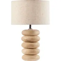 Beliani Lampe À Poser Betwa Bois De Manguier Marron Clair