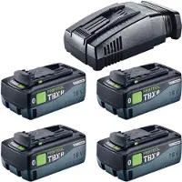 Festool Kit d'alimentation 18 V 4xTBX8/SCA16 comprenant 4 batteries BP 18 TBX 8 ASI 18 V 8,0 Ah (4x 578746) + chargeur SCA 16 (576953)