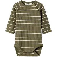 Lil´ Atelier Barboteuse / body 'NBMKAIL' olive / blanc