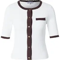 More & more Cardigan brun foncé / blanc cassé