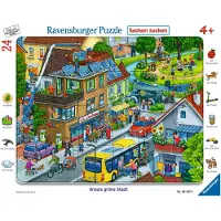 Ravensburger Puzzle 05245 Green City-Puzzle avec cadre 24 piθces pour enfants ΰ partir de 4 ans avec jeu de recherche