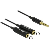 DeLOCK - Répartiteur audio - mini-phone stereo 3.5 mm mâle pour mini-phone stereo 3.5 mm femelle - 25 cm - noir