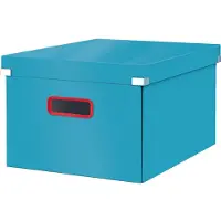 Leitz Boîte de Rangement Click & Store - Format A4 - Carton Solide - Gamme Cosy - Bleu