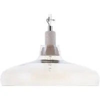 Beliani Suspension lumière transparente bois verre PVC forme ronde plafond style moderne salon salle à manger