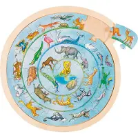 Goki Puzzle en bois - - La ronde des animaux - 27 pièces - Mixte - A partir de 3 ans