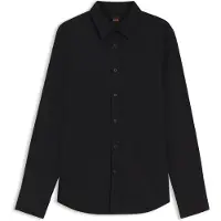 BOSS Chemise Regular en coton stretch à armure ratière