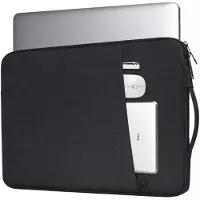 INF Sac d'ordinateur 14,1 / 15,4 pouces en toile, Sac ordinateur étanche Le noir