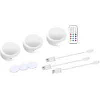 INF Spots LED rechargeables 13 couleurs RVB pack de 3 White