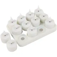INF Bougies LED Rechargeables avec Télécommande, Blanc Chaud, Lot de 12