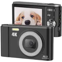 INF Appareil photo numérique 48MP, zoom 16x, vidéo 4K Le noir