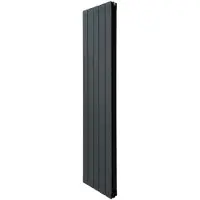MonsterShop Radiateur en Aluminium 1800mm x 395mm, Chauffage Moderne Vertical à Colonne Plate en Alu Gris Anthracite Mat, Cuisine Salon Salle de Bain [Brosse, Attaches Murales & Supports INCLUS]