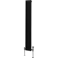 MonsterShop Radiateur Traditionnel à 2 Colonnes Chauffage Vertical Noir 1800 x 202mm