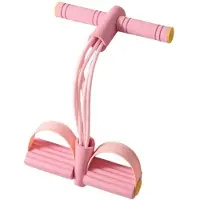 INF Bande de Résistance à Pédale 6 Tubes - Entraînement Abdominal et du Tronc, Yoga et Fitness à Domicile Pink