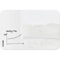 Sigel Tableau blanc en verre Artverum, coins arrondis, magnétique, y compris 1 x marqueur pour tableau noir, L 1500 x P 10 x H 1000 mm, ESG, blanc